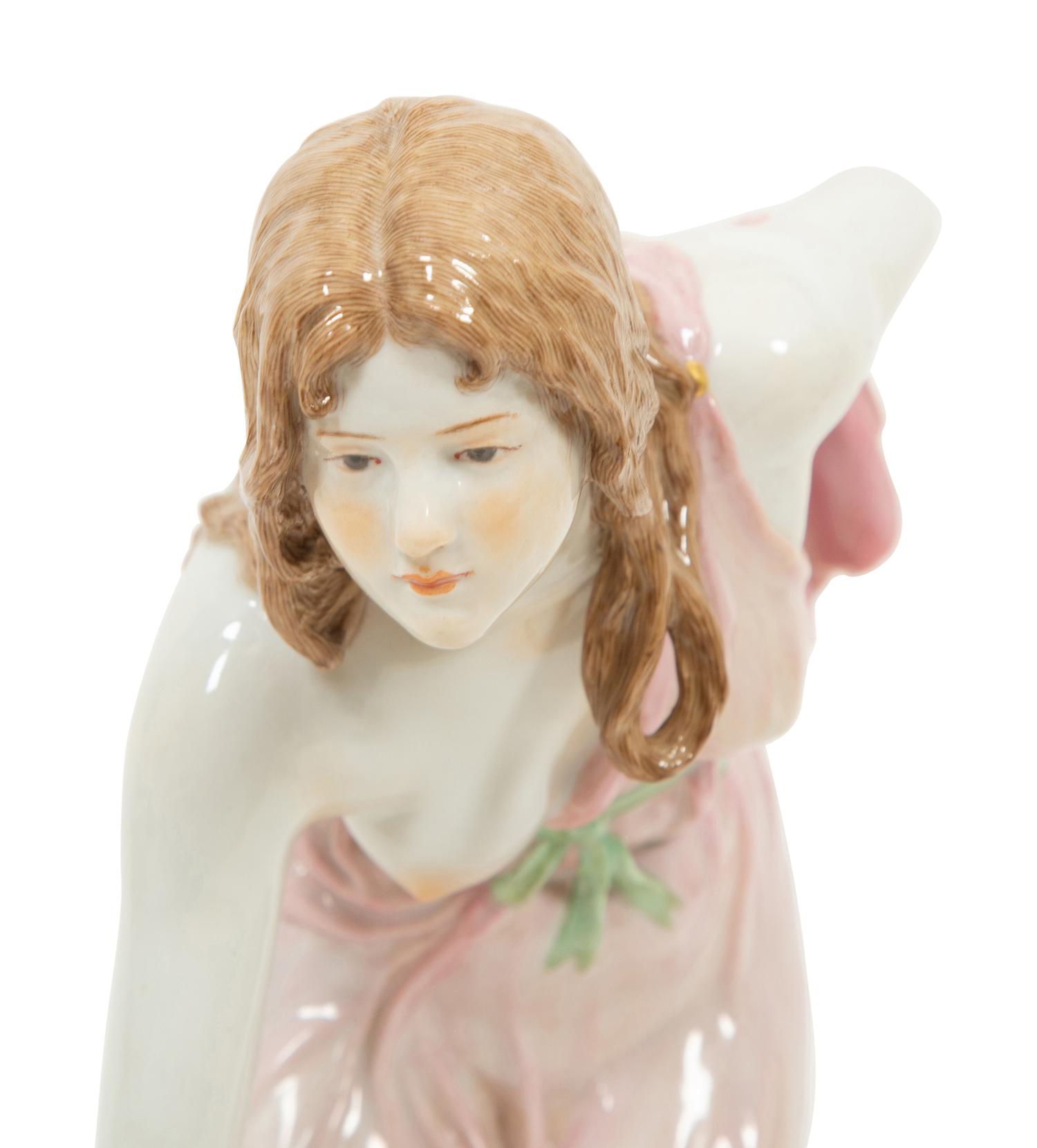 A Group of Six Meissen Porcelain Figures, including Woman with Golden Ball by Walter Schott