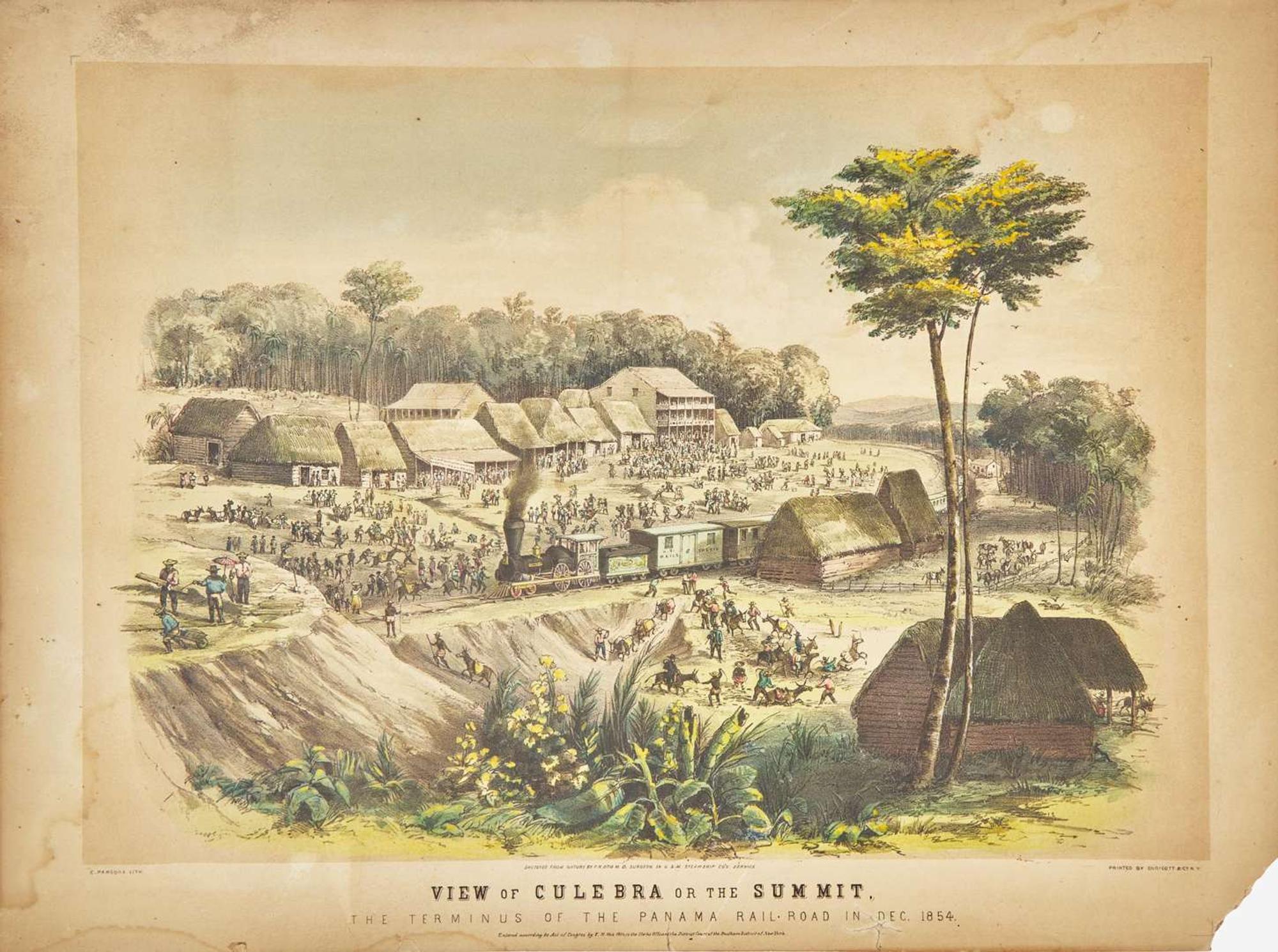 [Americana] [California Gold Rush] View of Culebra or the Summit, The Terminus of the Panama Rail-Road in Dec. 1854