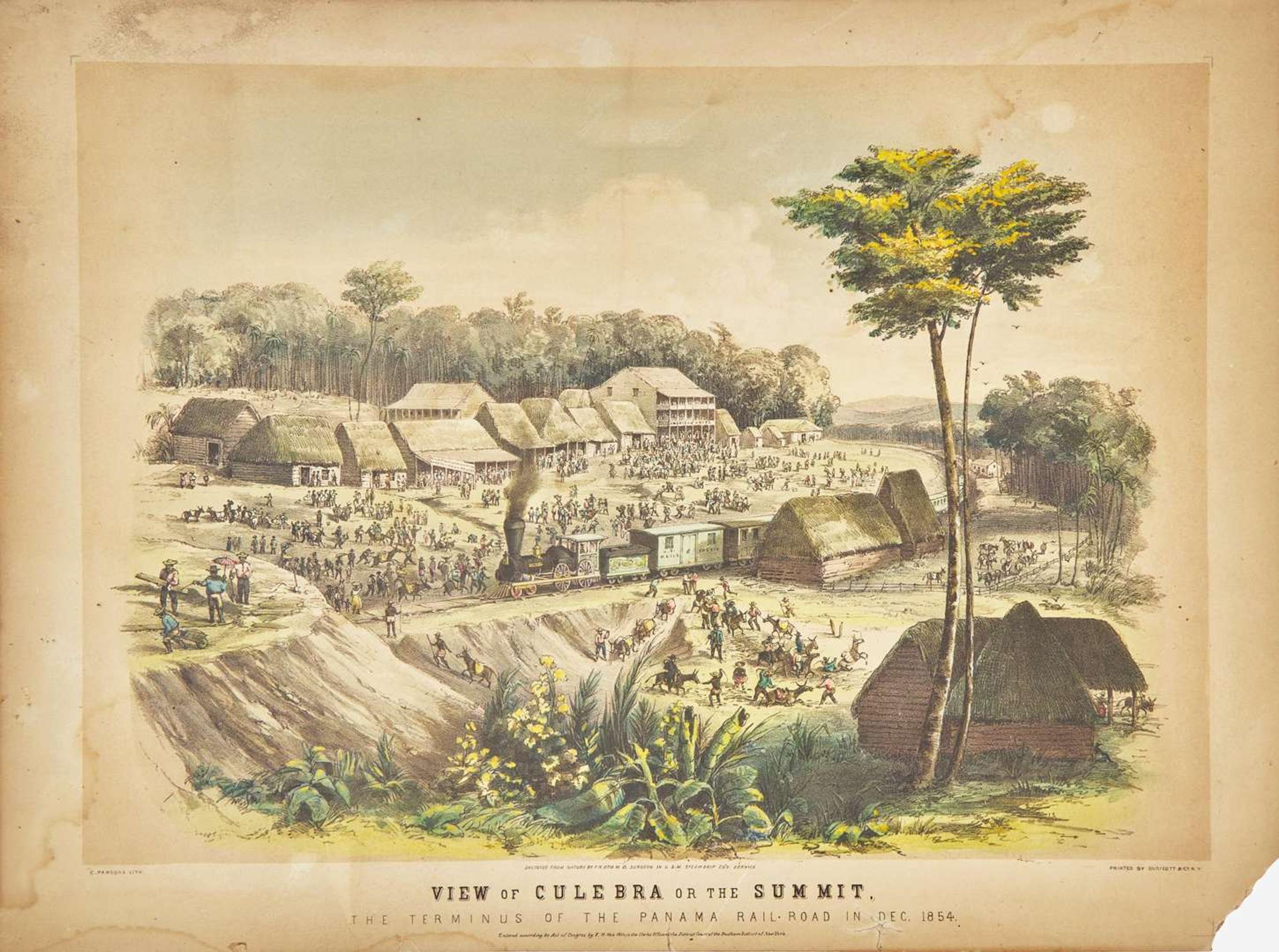 [Americana] [California Gold Rush] View of Culebra or the Summit, The Terminus of the Panama Rail-Road in Dec. 1854