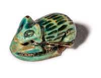 Four Egyptian Faience and Jasper Hedgehog Scaraboids