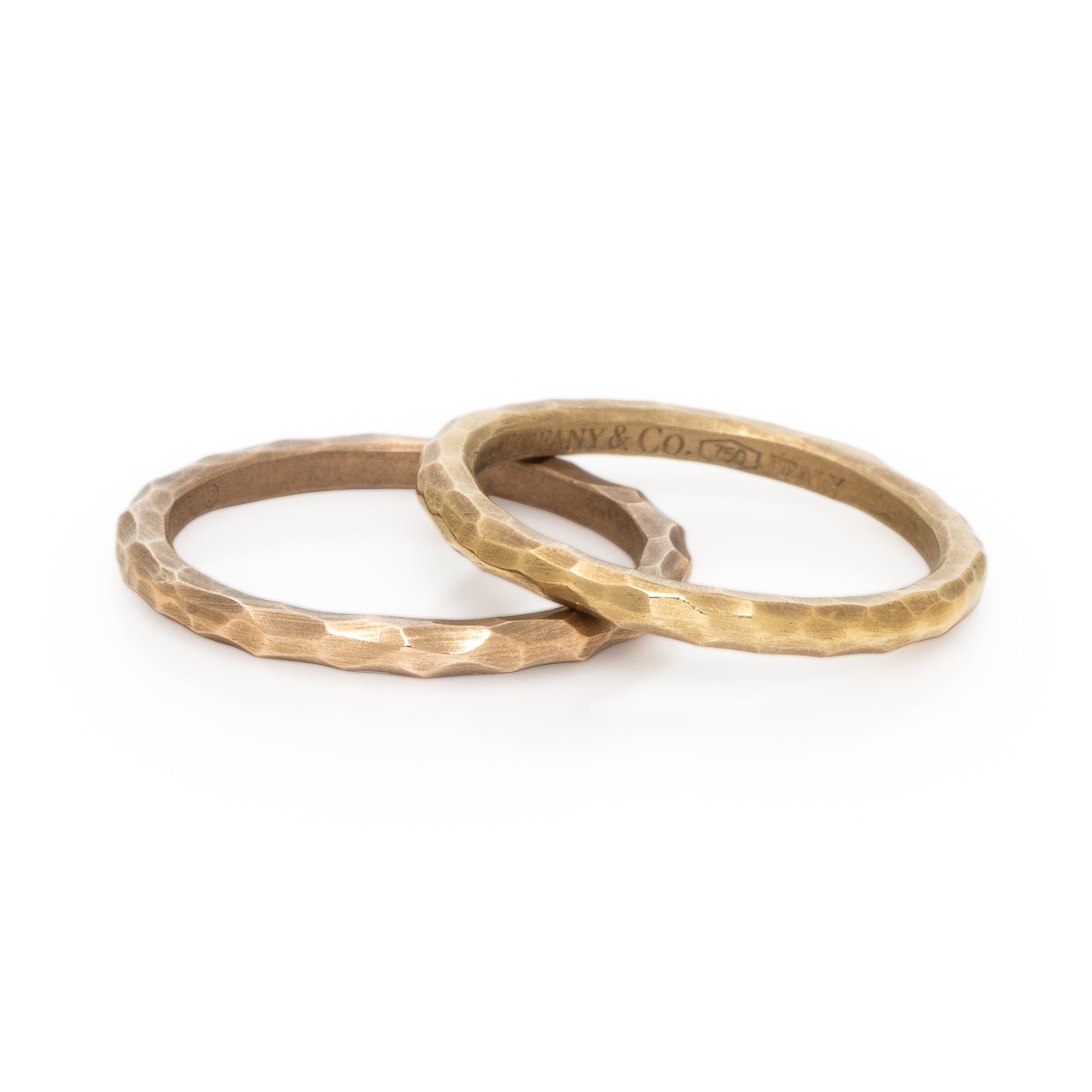 Tiffany & Co., Paloma Picasso, Pair of Hammered Gold Rings
