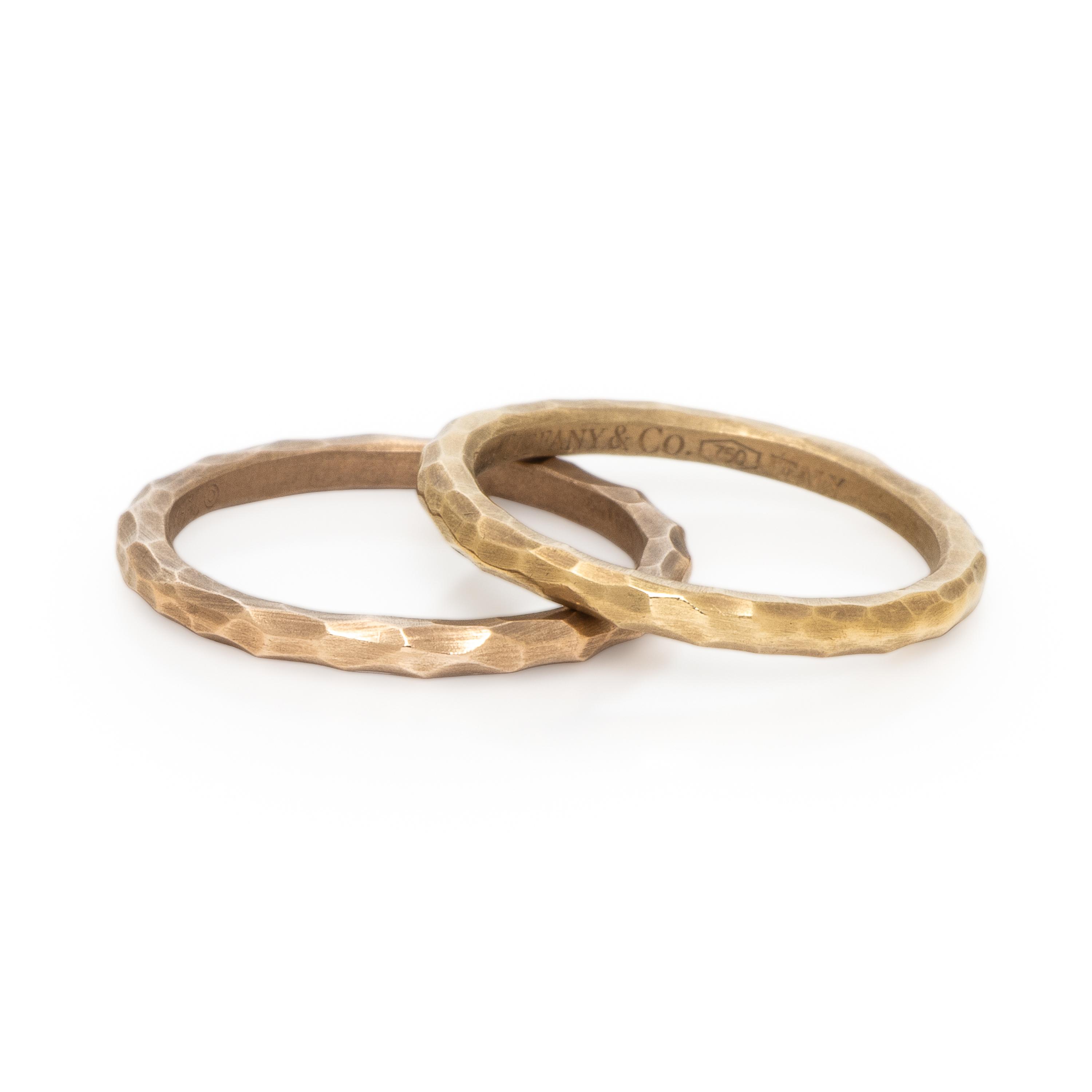 Tiffany & Co., Paloma Picasso, Pair of Hammered Gold Rings