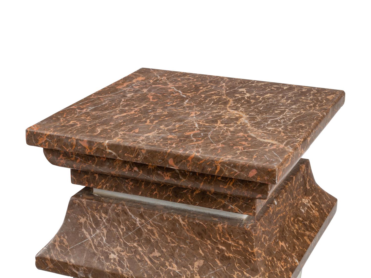 A Pair of Continental Bi-Color Marble Pedestals