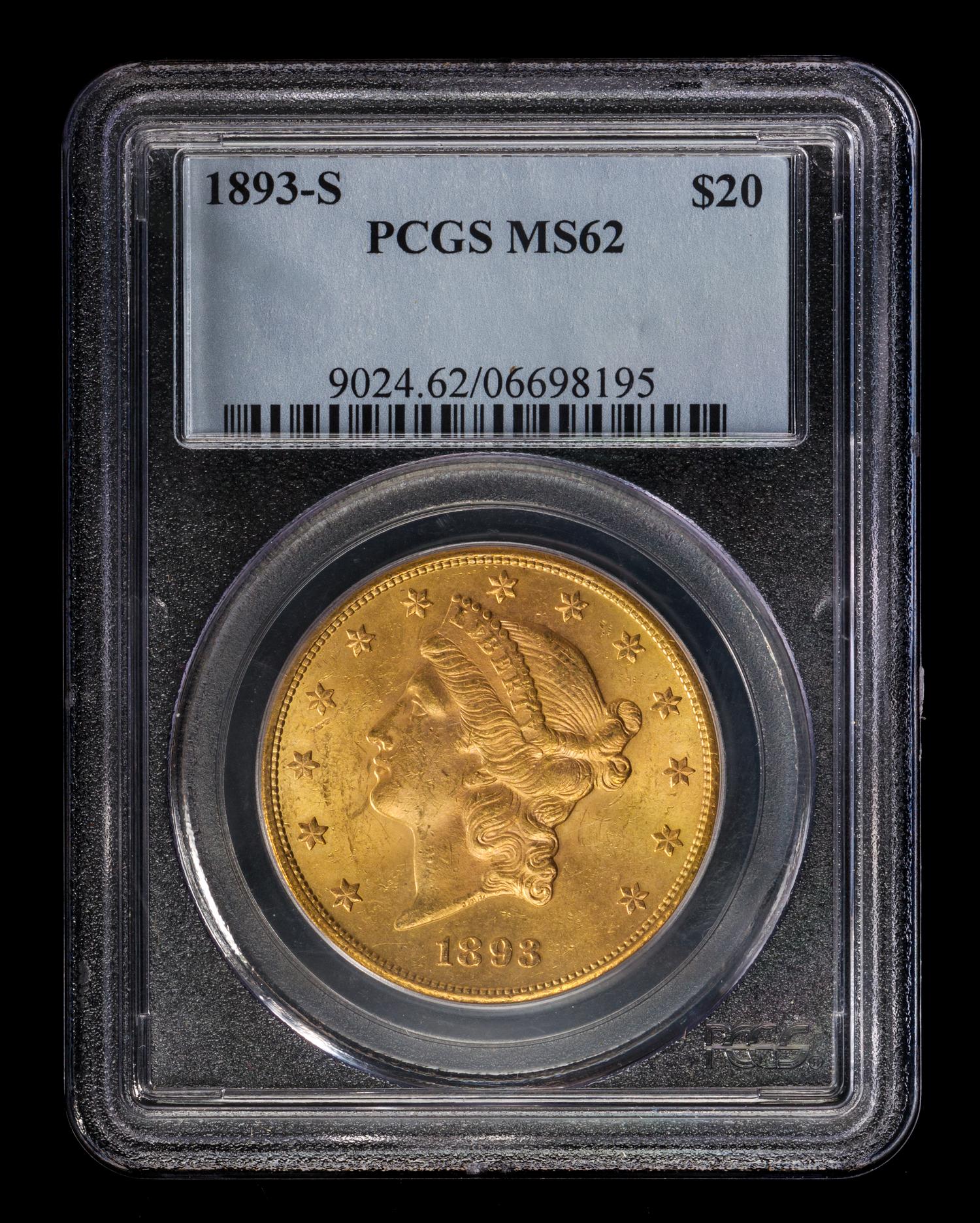 A United States 1893-S Liberty Head $20 Gold Coin