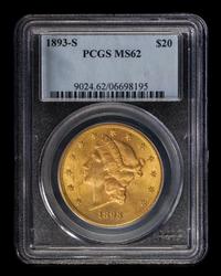 A United States 1893-S Liberty Head $20 Gold Coin