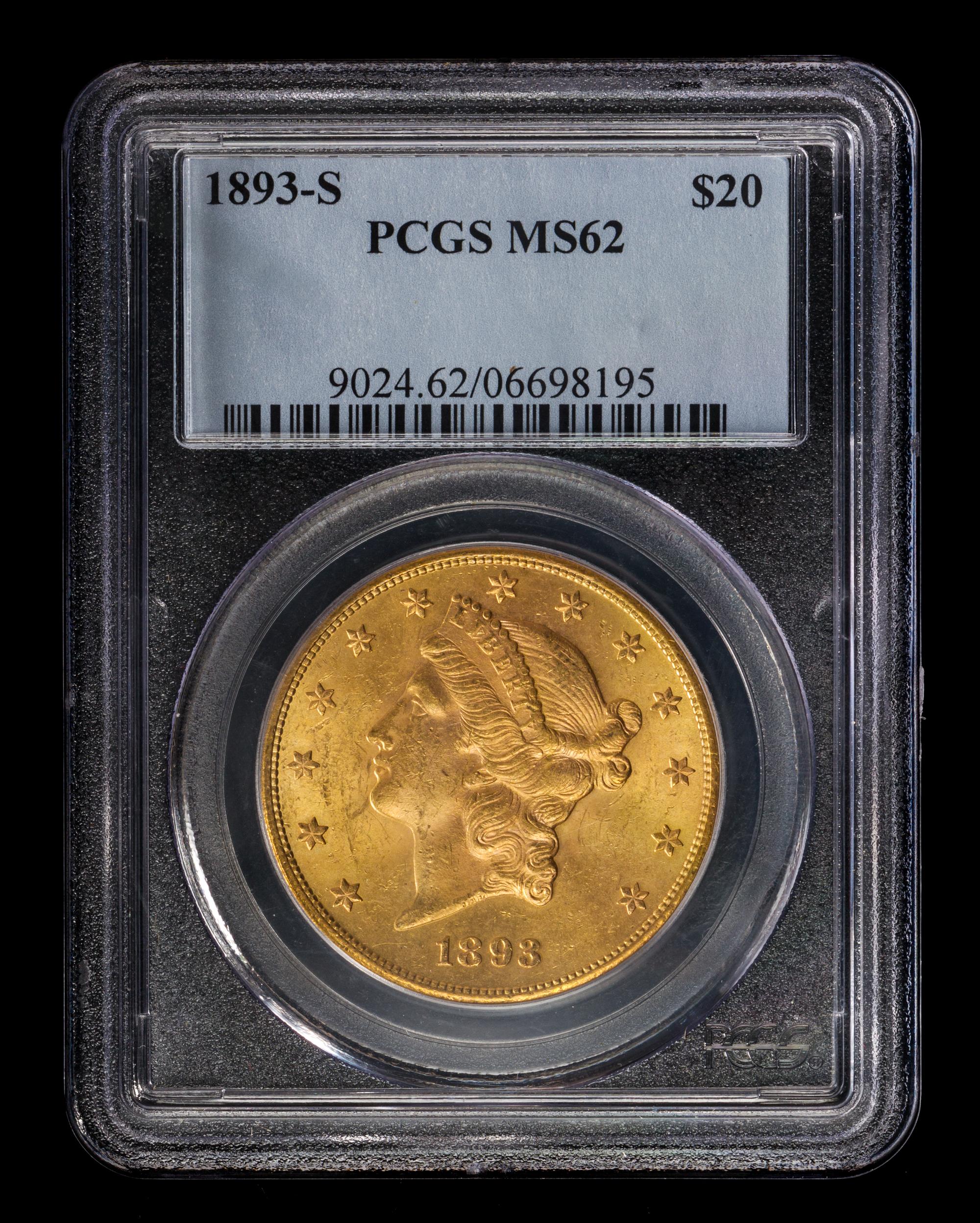 A United States 1893-S Liberty Head $20 Gold Coin