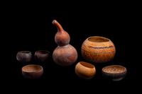 A Group of Oceanic Gourd and Coconut Shell Vessels
