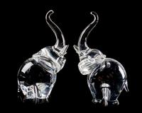 A Pair of Steuben Glass Figures Height of taller 8 1/2 inches. — SECOND HALF 20TH CENTURY