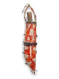 Sioux Quilled Hide Knife Sheath, with Knife