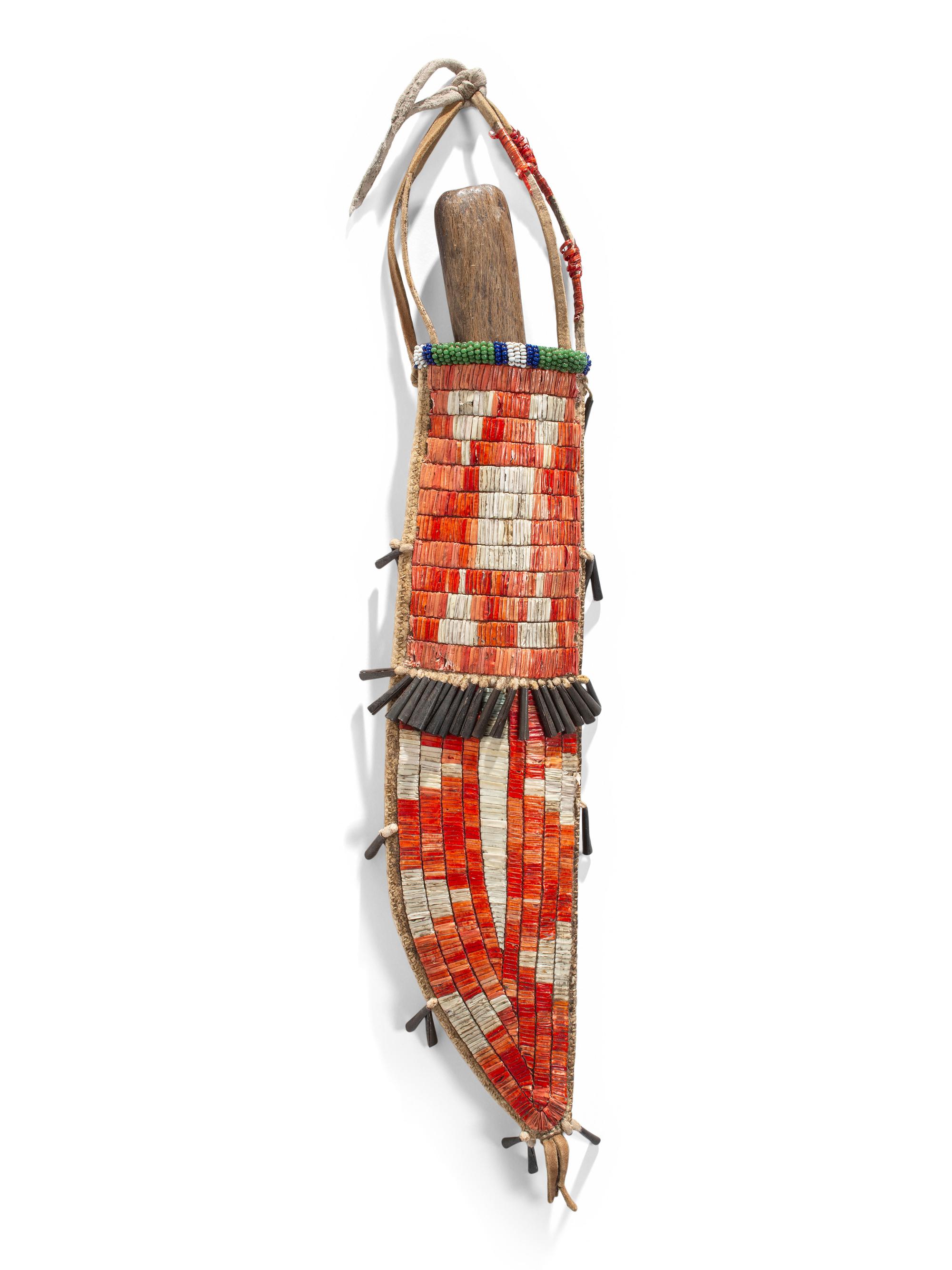 Sioux Quilled Hide Knife Sheath, with Knife