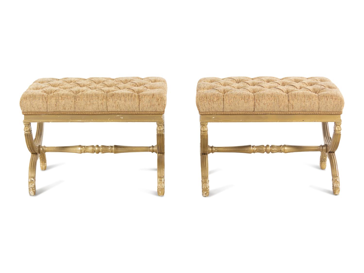 A Pair of Italian Louis XVI Style Painted Window Seats