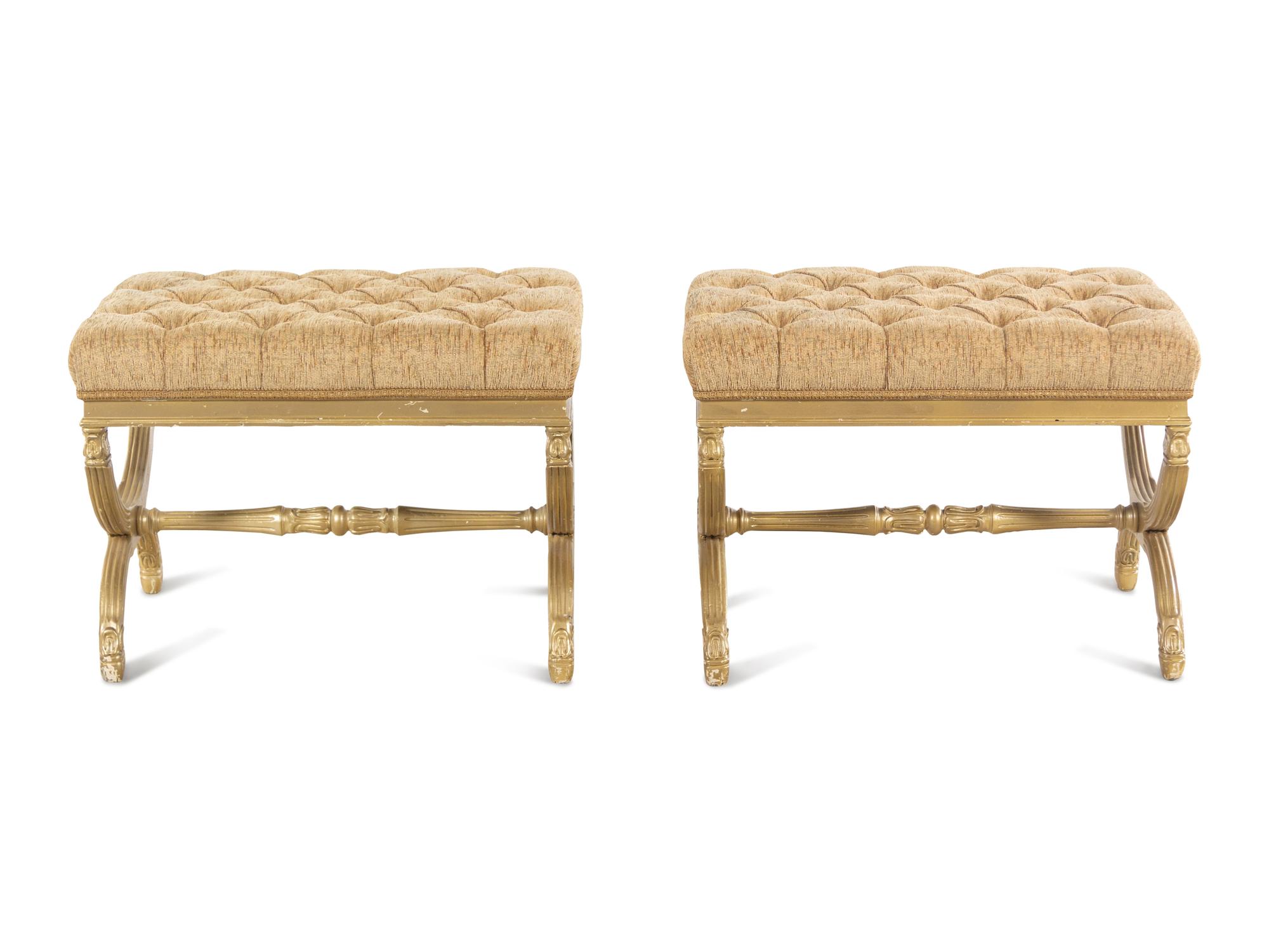 A Pair of Italian Louis XVI Style Painted Window Seats