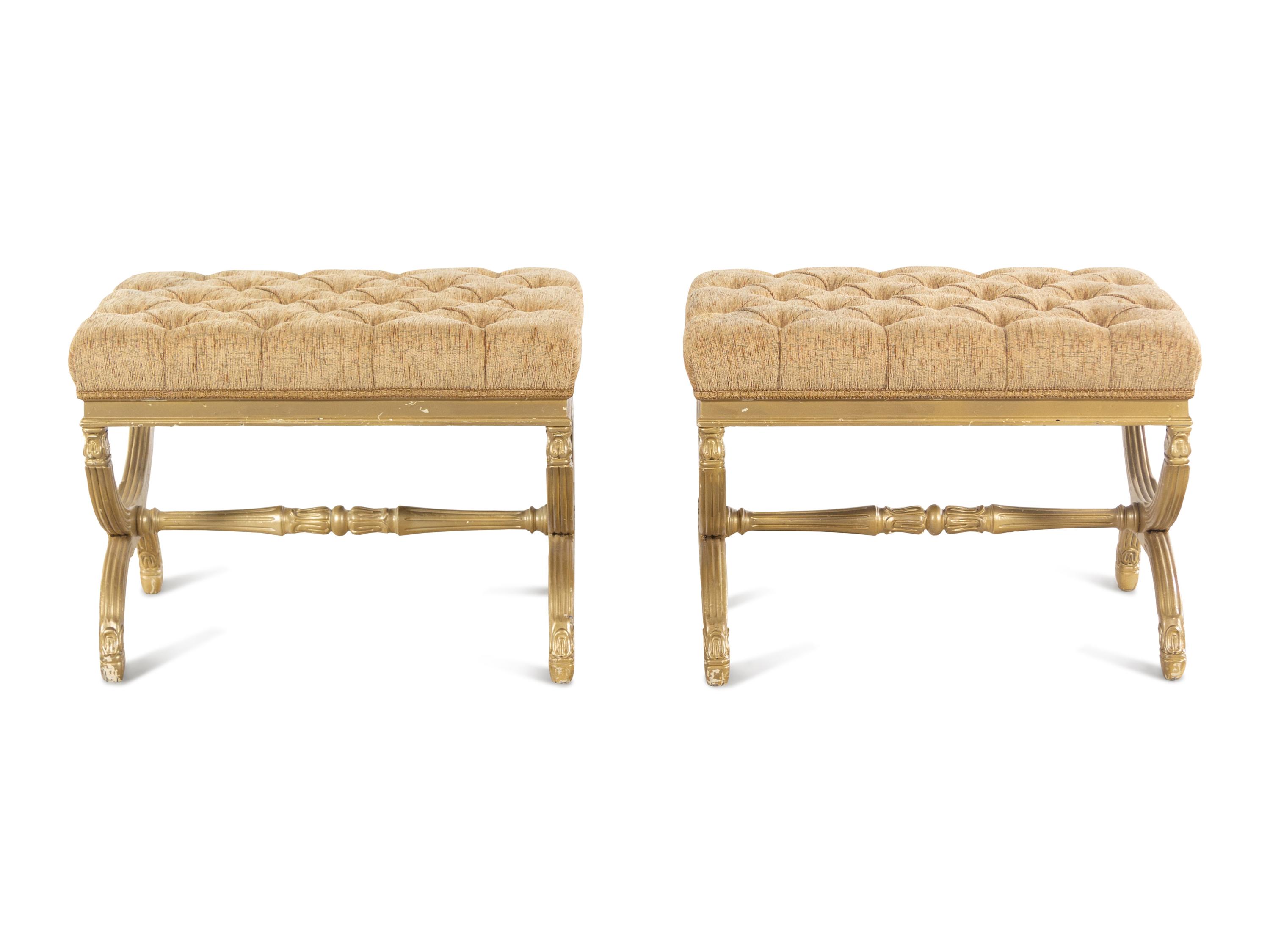 A Pair of Italian Louis XVI Style Painted Window Seats