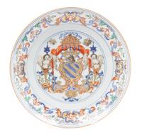 A Chinese Portuguese Market Armorial Porcelain Plate FIRST QUARTER 18TH CENTURY Diameter 10 1/2 inches. — FIRST QUARTER 18TH CENTURY