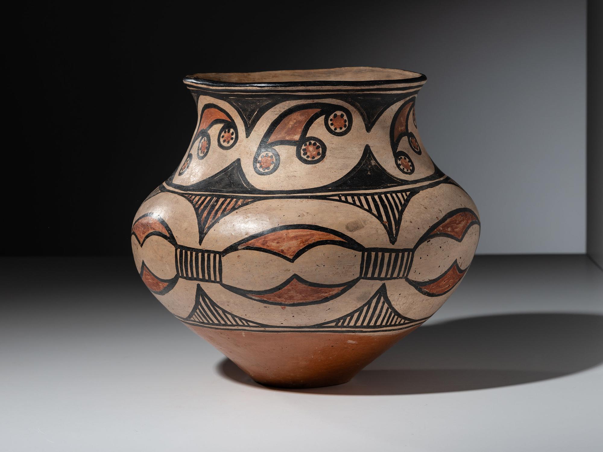 San Ildefonso Polychrome Pottery Jar