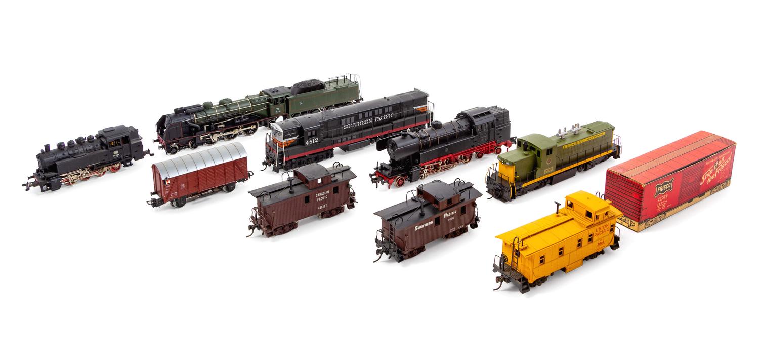 A Group of Polychrome Model Trains