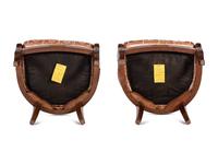A Pair of Empire Style Silk Upholstered Armchairs