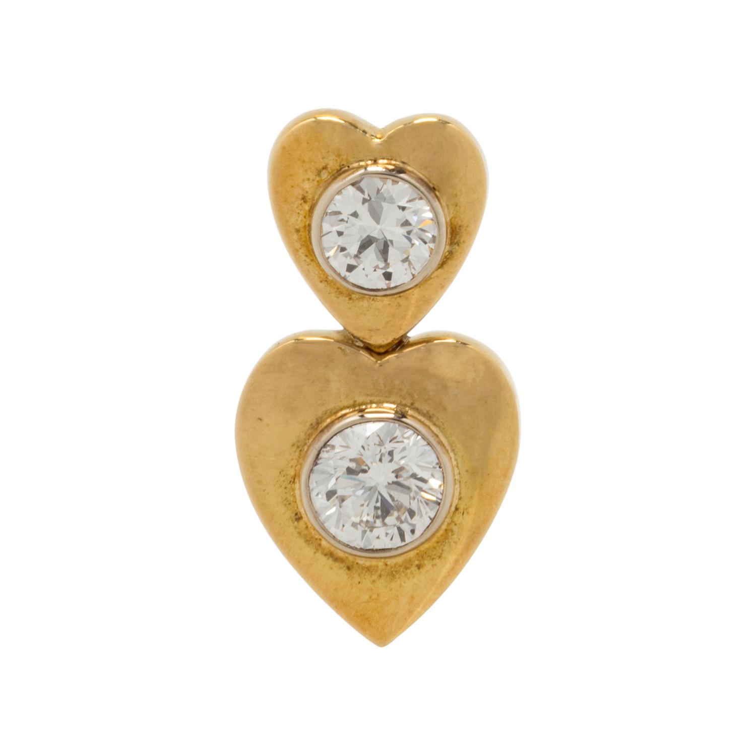 YELLOW GOLD AND DIAMOND HEART SLIDE PENDANT