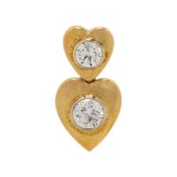 YELLOW GOLD AND DIAMOND HEART SLIDE PENDANT