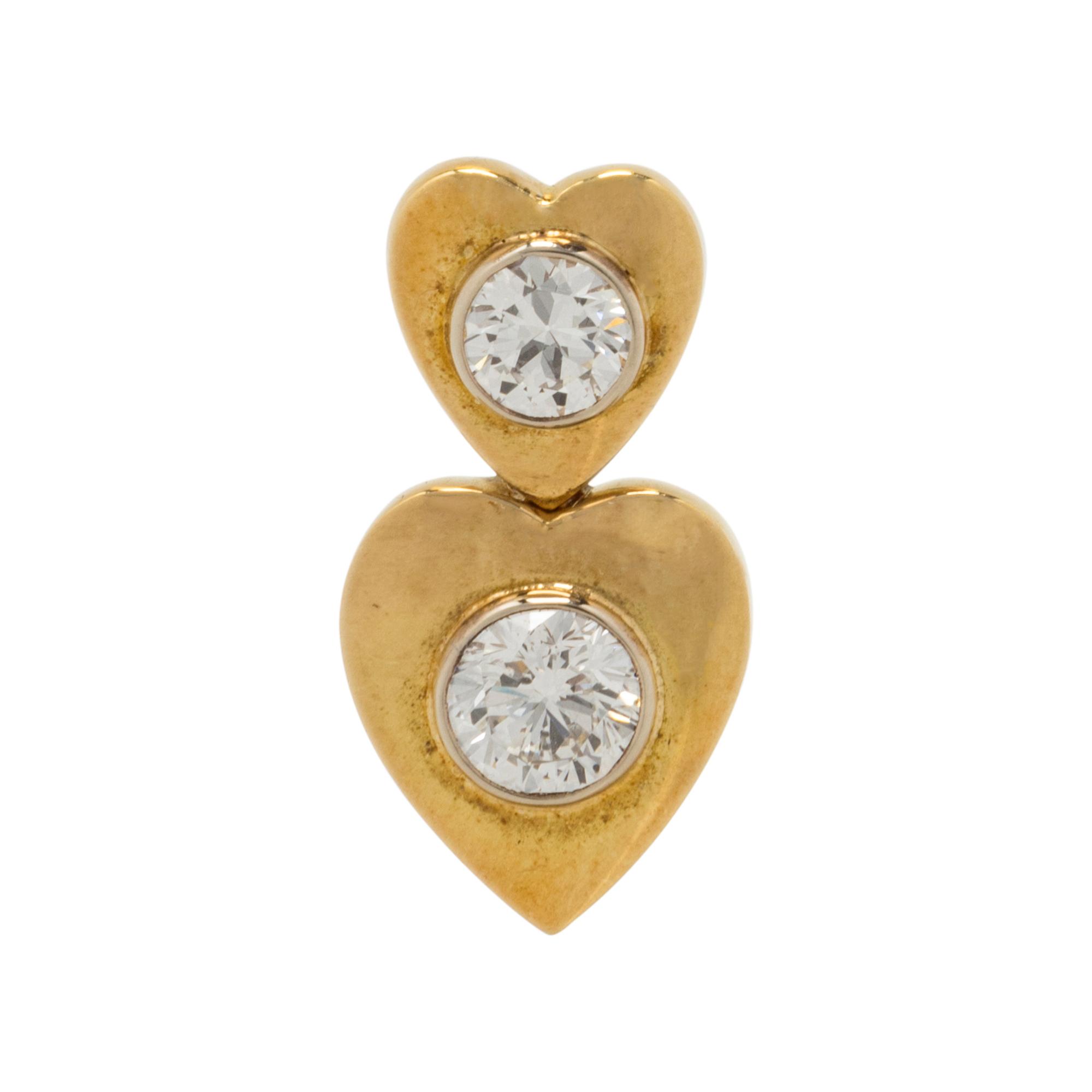 YELLOW GOLD AND DIAMOND HEART SLIDE PENDANT