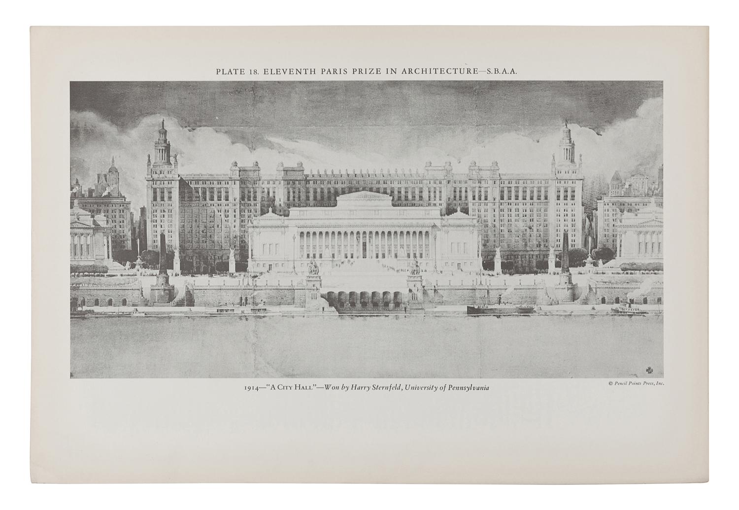 [ARCHITECTURE & DESIGN]. -- SOCIETY OF BEAUX-ARTS ARCHITECTS. Winning Designs 1904-1927. Paris Prize in Architecture. New York: Pencil Points Press, 1928.