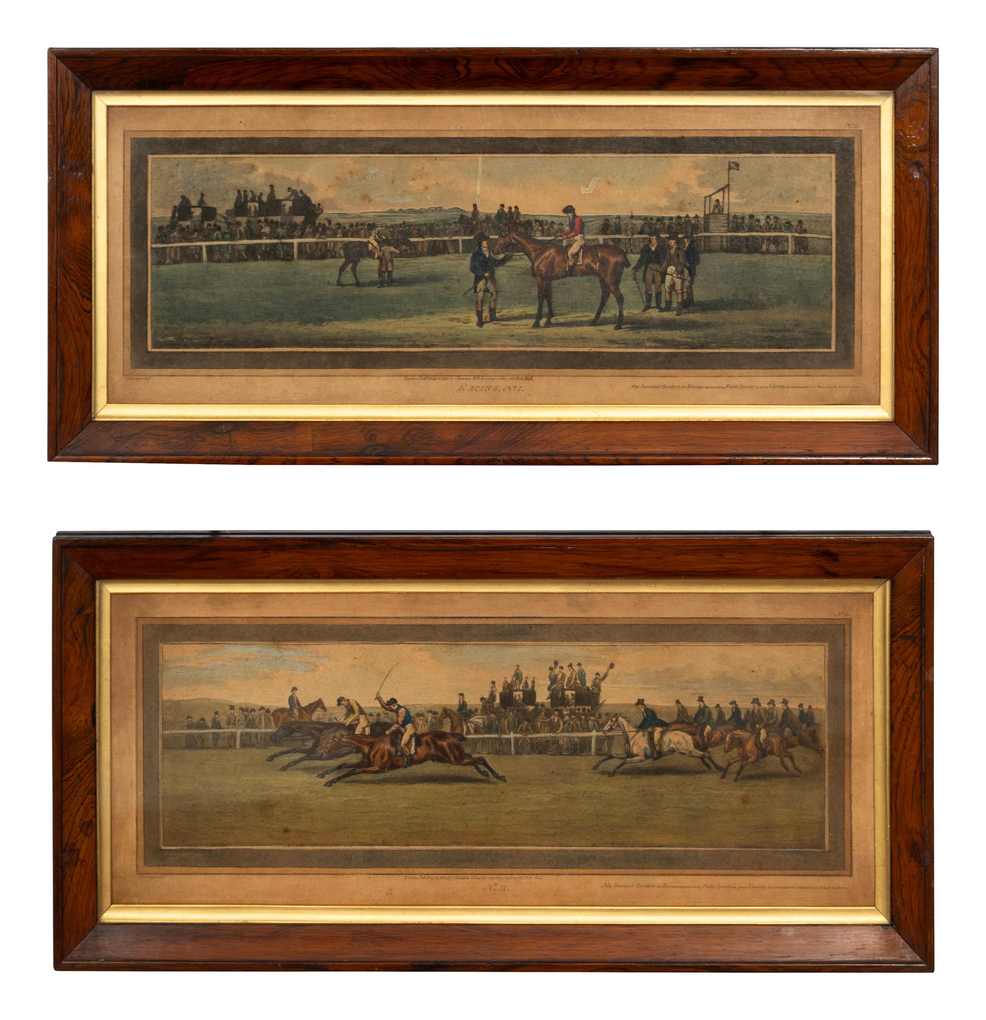 A Set of Sixteen English Hand-Colored Sporting Engravings
