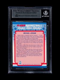 A Michael Jordan Signed Autograph 1988 Fleer Basketball Sticker No. 7 With Period Signature (Beckett Authentication Services BAS Certified)