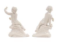 A Pair of Nymphenburg Porcelain Cherubs