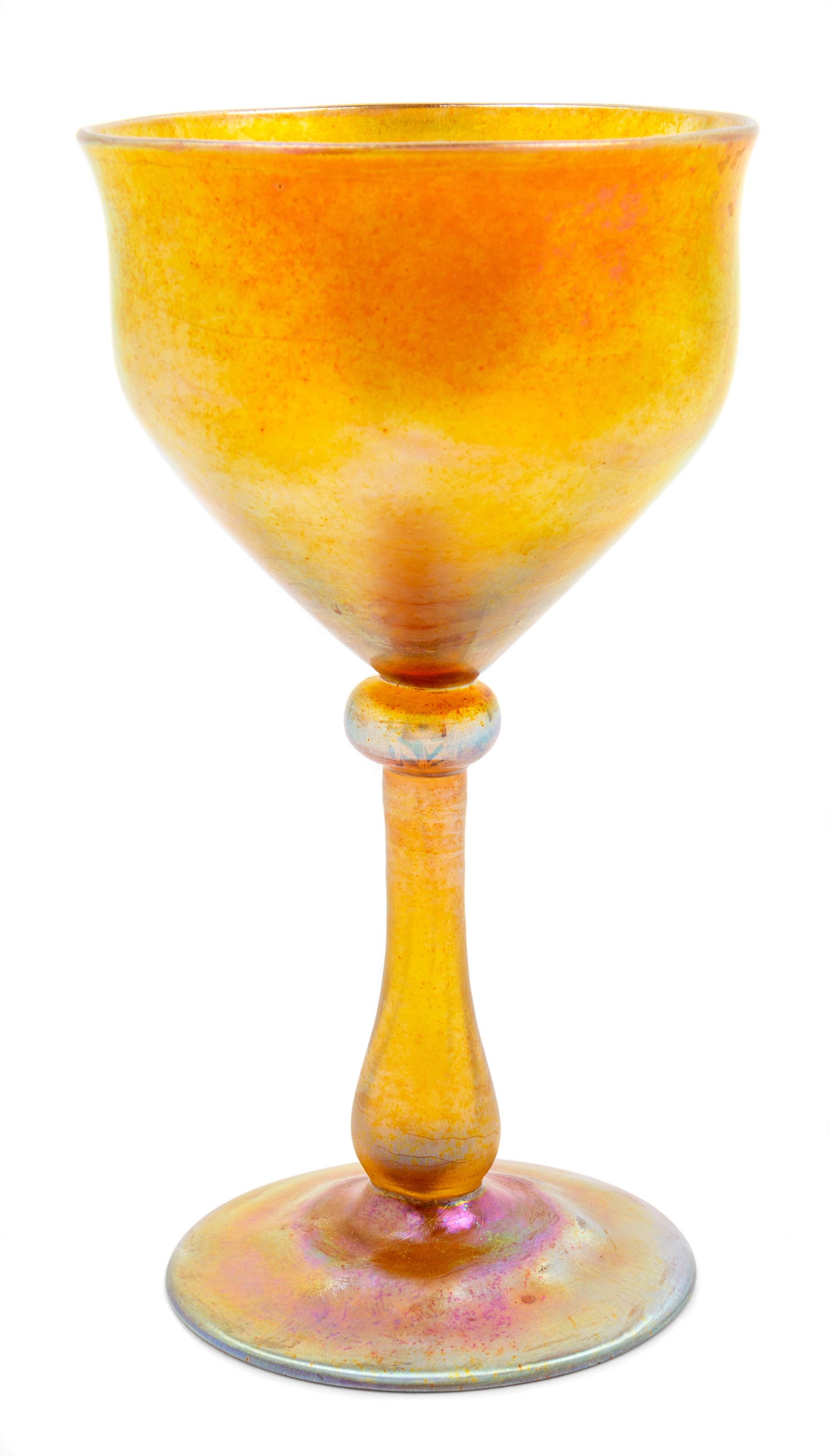 Tiffany Studios, America, Early 20th Century, Gold Favrile Goblet