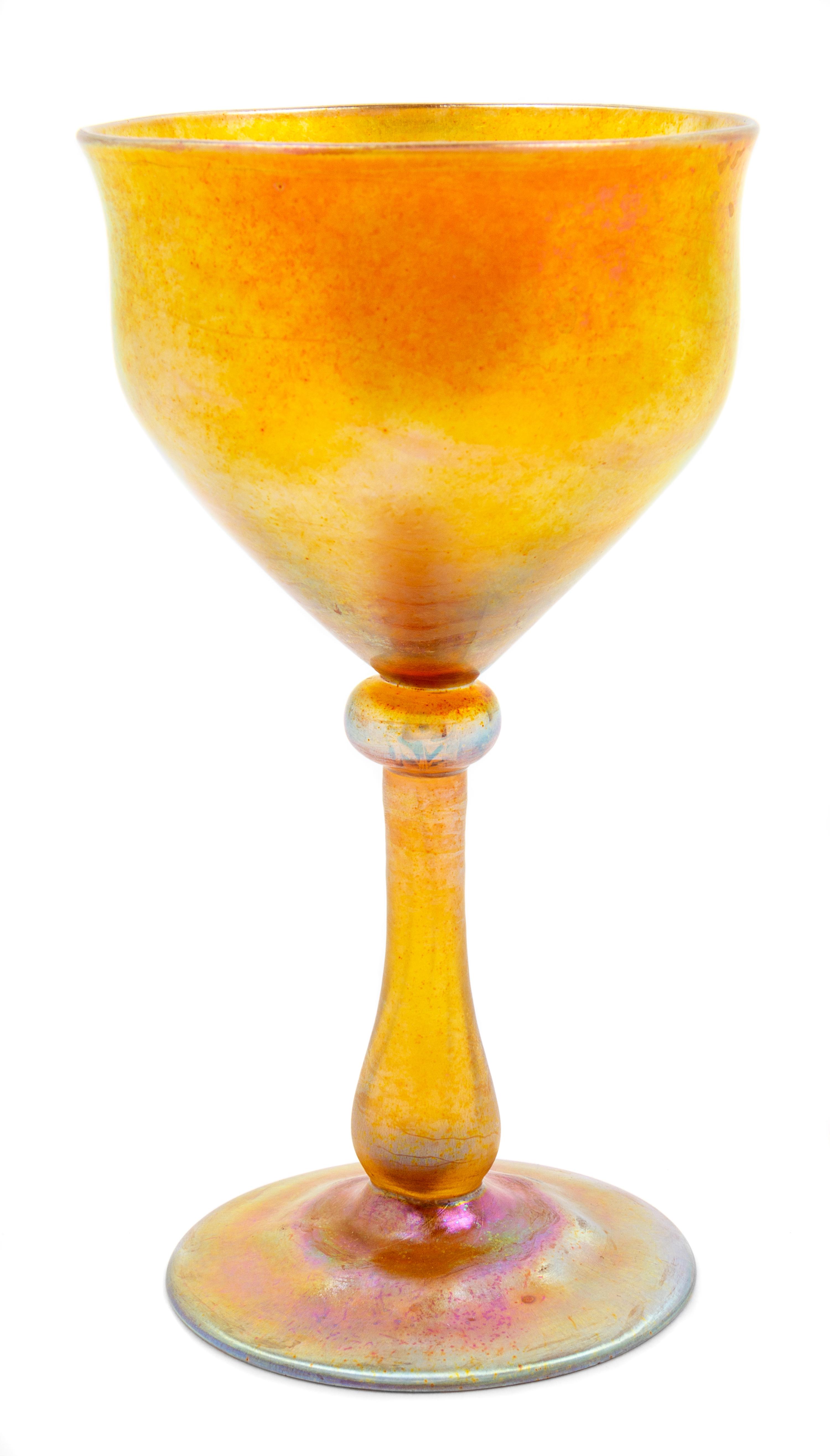 Tiffany Studios, America, Early 20th Century, Gold Favrile Goblet