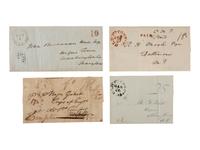 [VIRGINIA] -- [FORT MONROE]. A group of 4 stampless covers related to Fort Monroe, including its early construction.