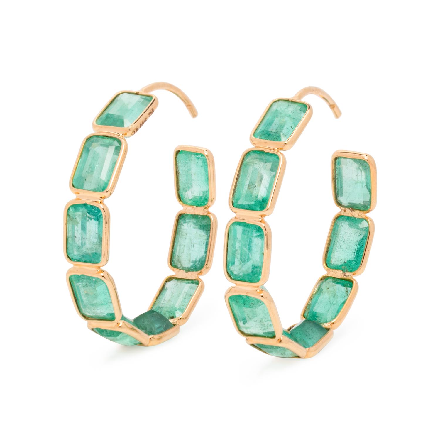EMERALD HOOP EARRINGS