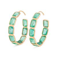EMERALD HOOP EARRINGS