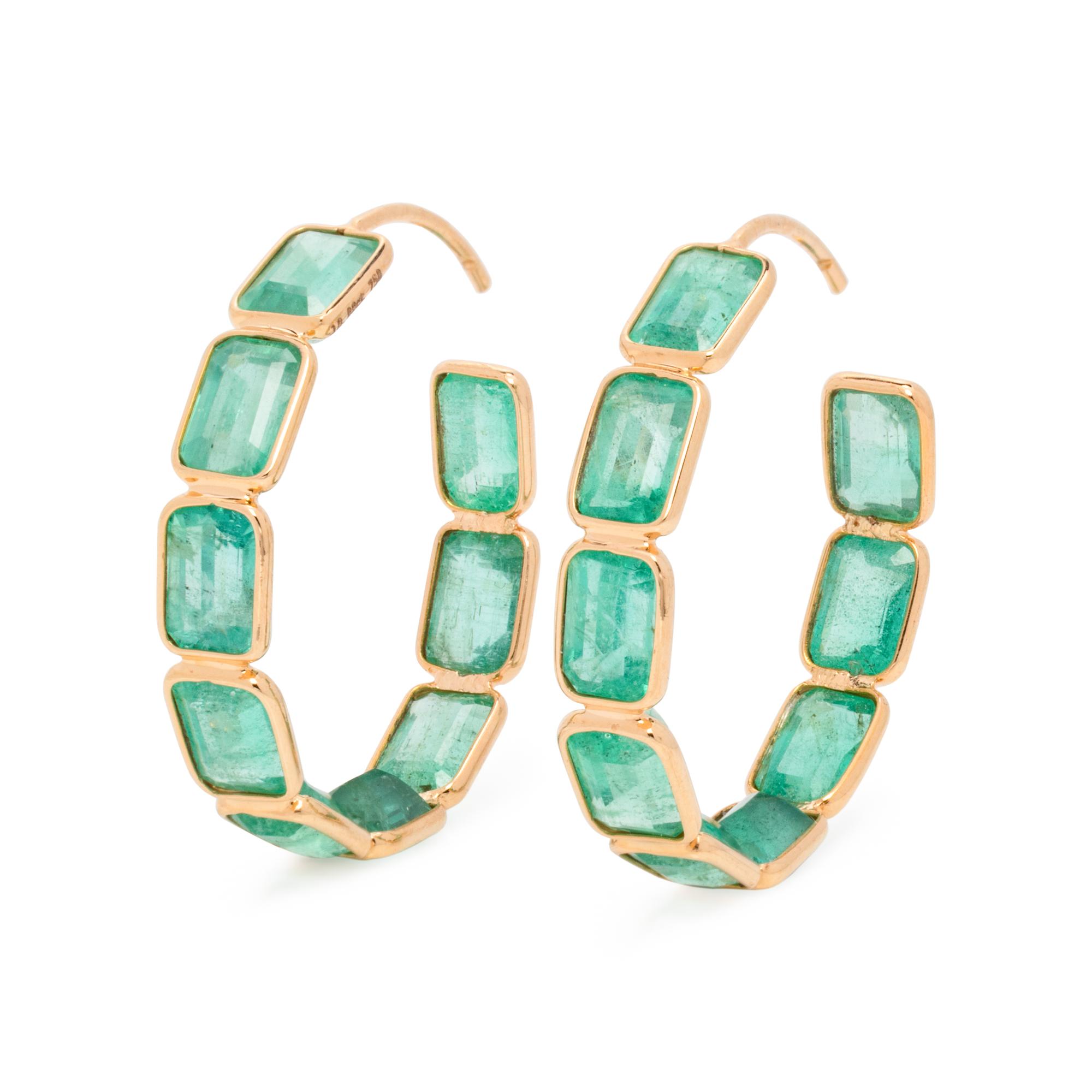 EMERALD HOOP EARRINGS