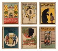 [CHILDREN'S BOOKS]. BAUM, L. Frank ("Laura Bancroft") (1856-1919). [The Twinkle Tales Series:] Mr. Woodchuck -- Bandit Jim Crow -- Prairie-Dog Town -- Prince Mud-Turtle -- Sugar-Loaf Mountain -- Twinkle's Enchantment . Chicago: Reilly & Britton Co., 1906.