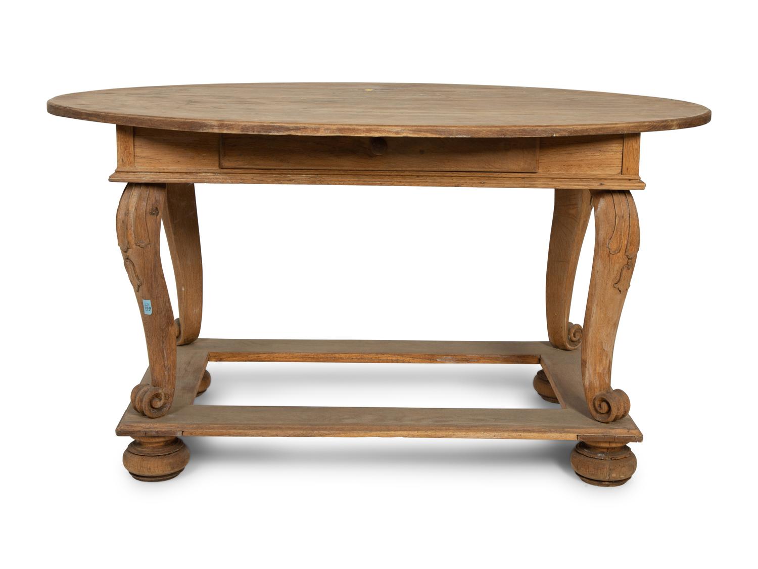 A Swedish Limed Wood Center Table — 19TH CENTURY