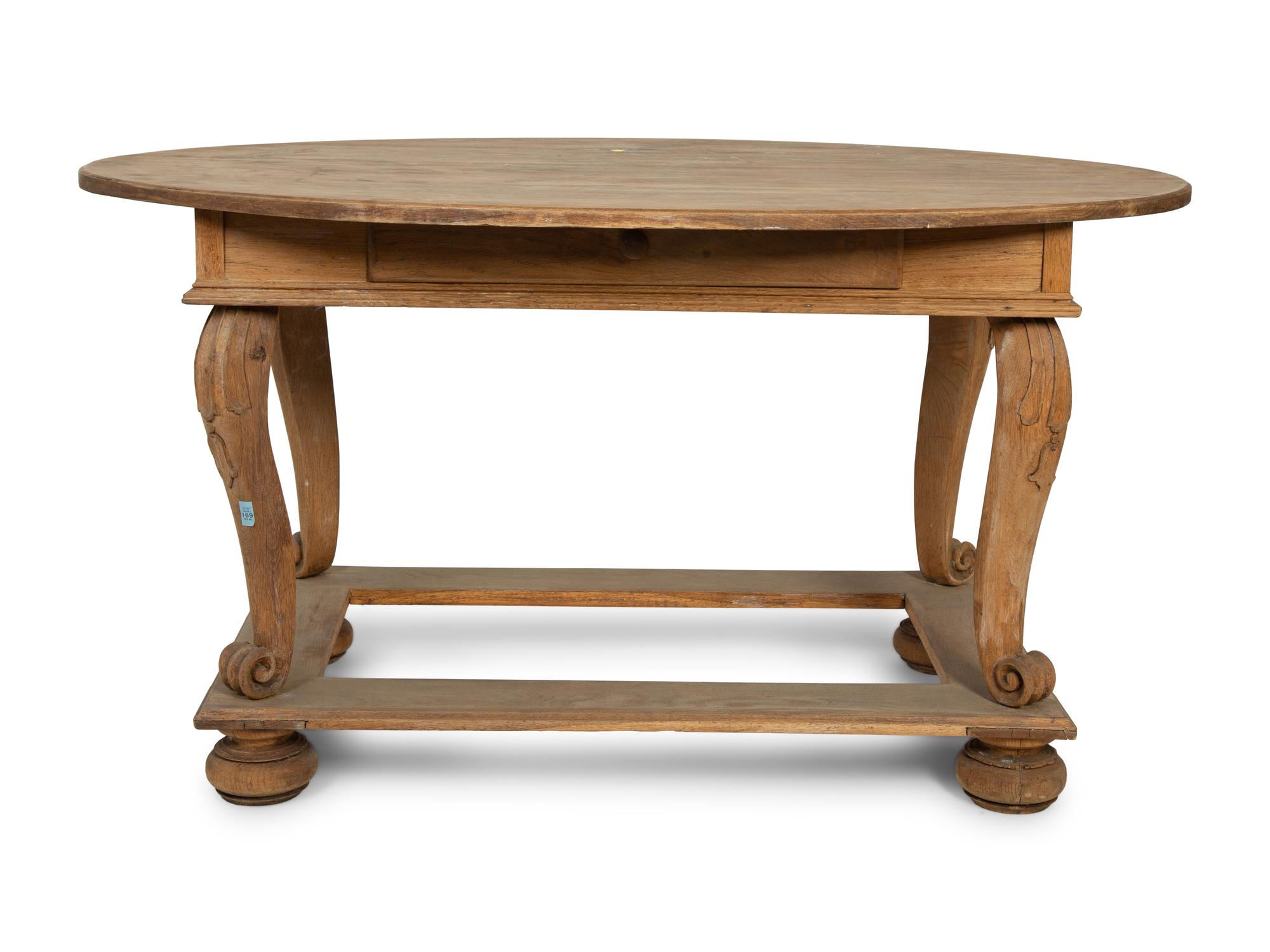A Swedish Limed Wood Center Table — 19TH CENTURY