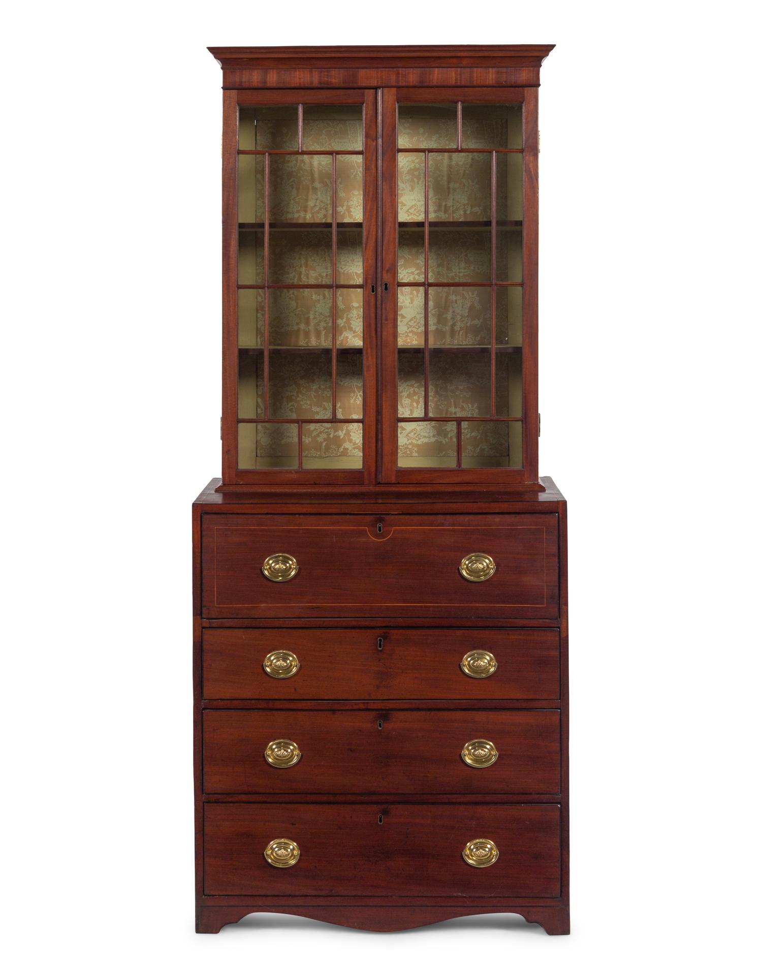 A George III Style Mahogany Secretary Bookcase