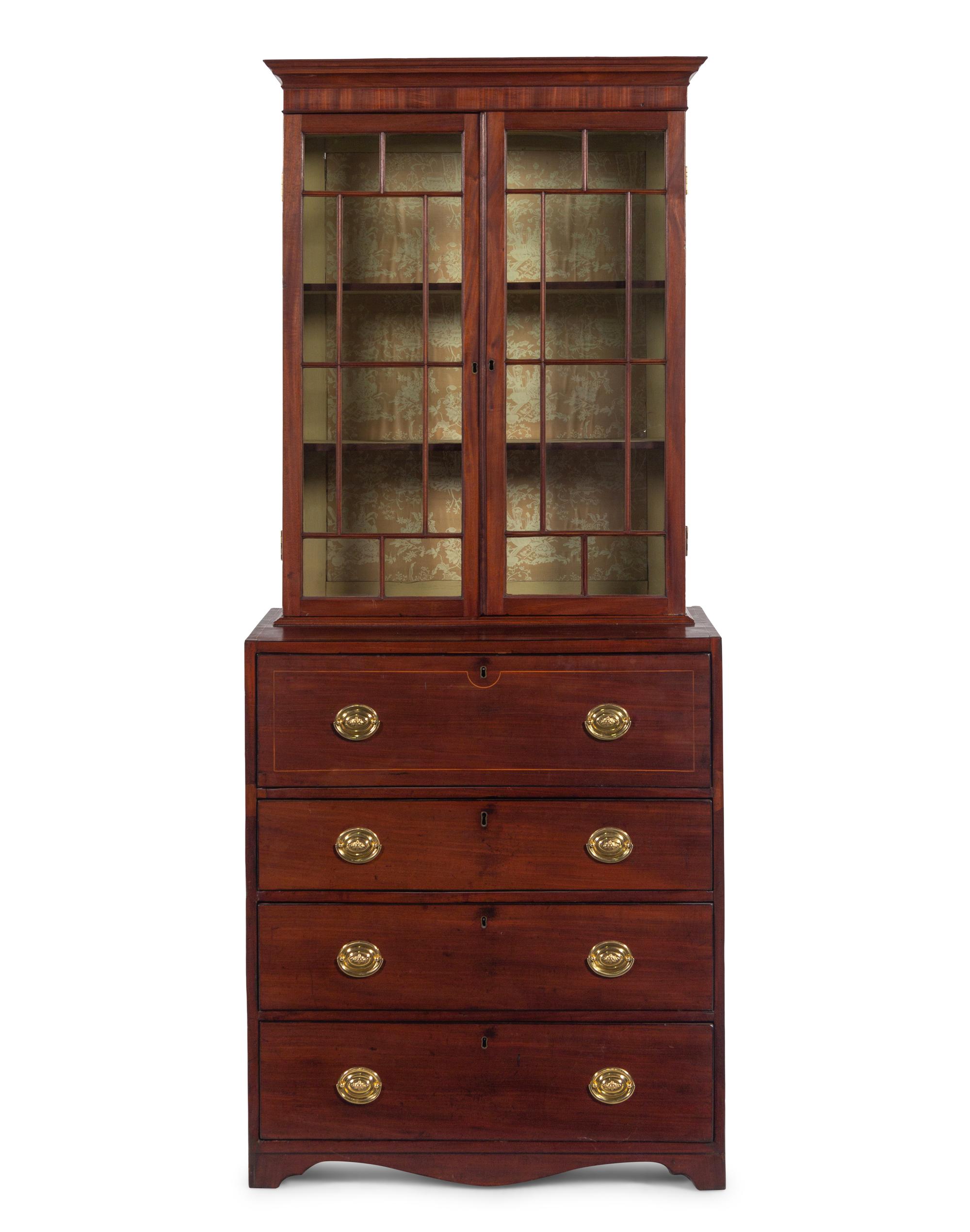 A George III Style Mahogany Secretary Bookcase