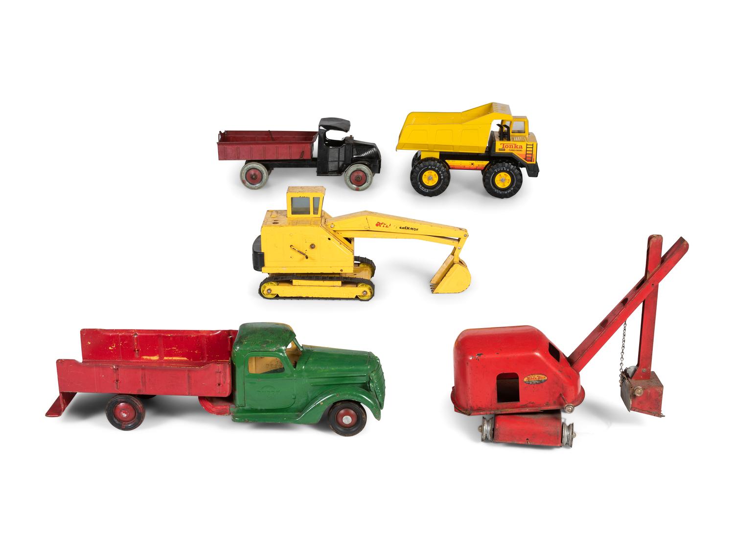 Five American Toy Construction Vehicles