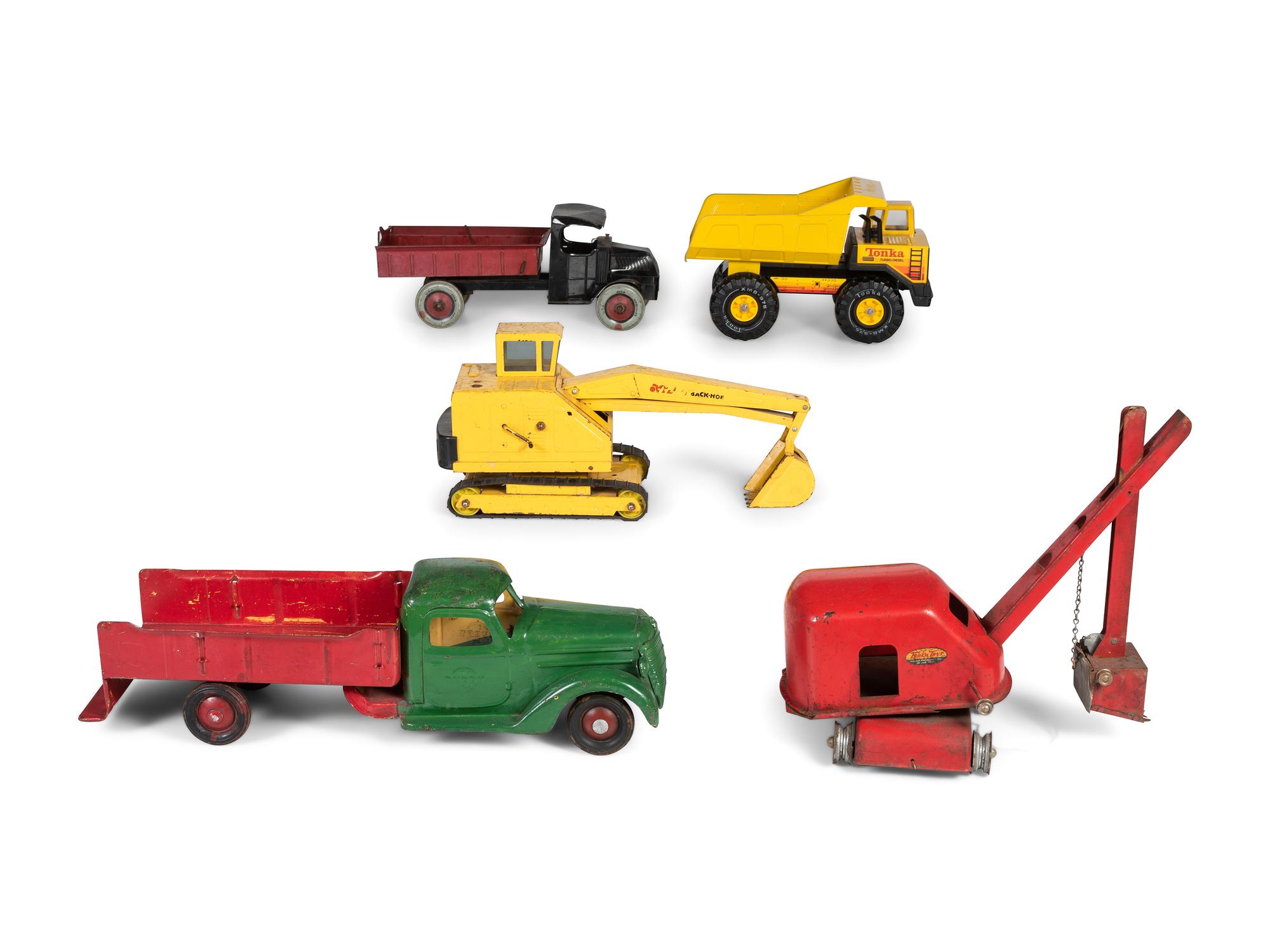 Five American Toy Construction Vehicles
