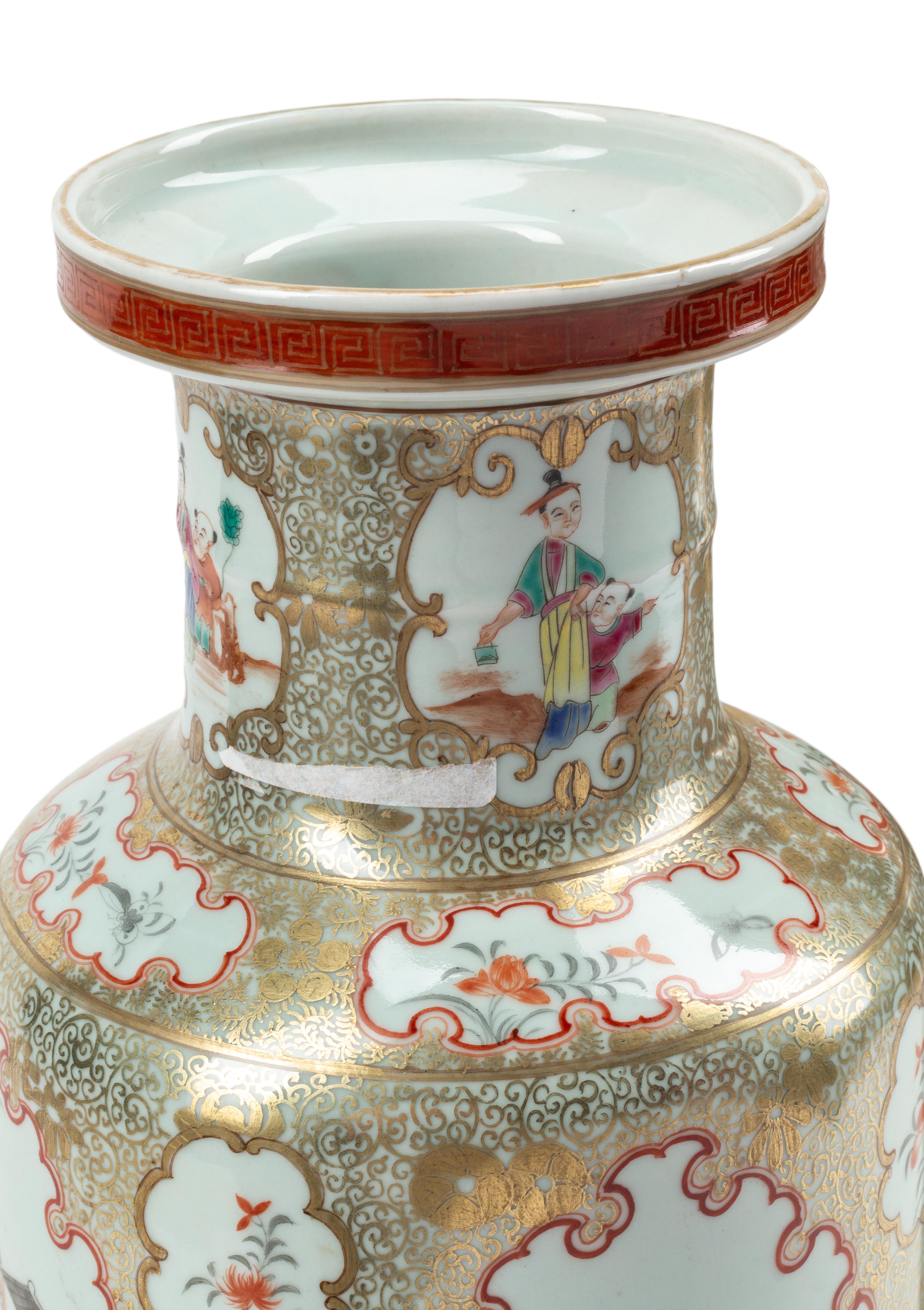 A Pair of Chinese Porcelain Rouleau Vases