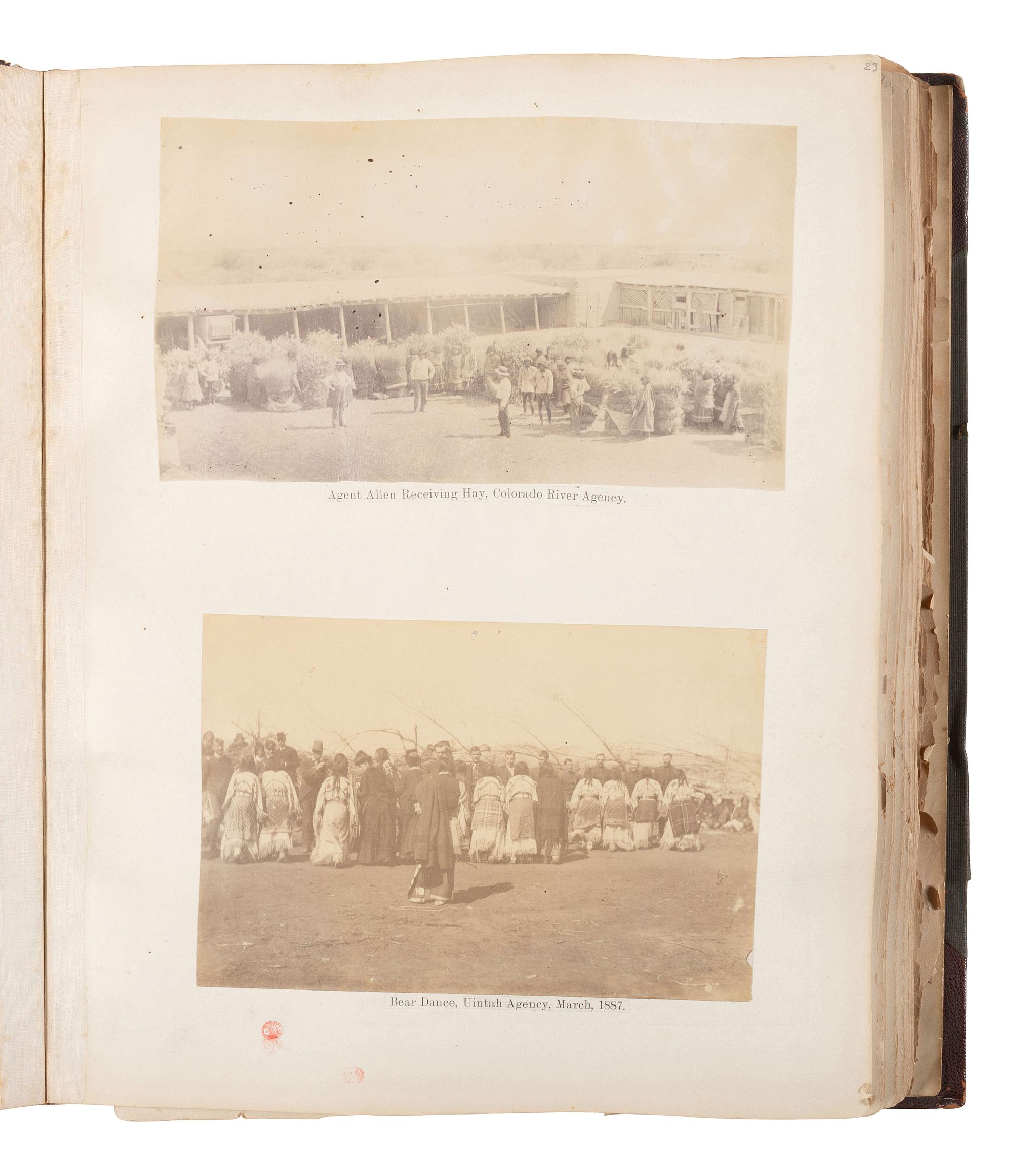 [NATIVE AMERICANS]. JUNKIN, William W. (1831-1903). A Collection of Indian Photographs and Views with Photos of a Few White Employes [ sic ] Together with Some Indian Letters and Paintings. Made by W.W. Junkin, Fairfield, Iowa. 1889-93.