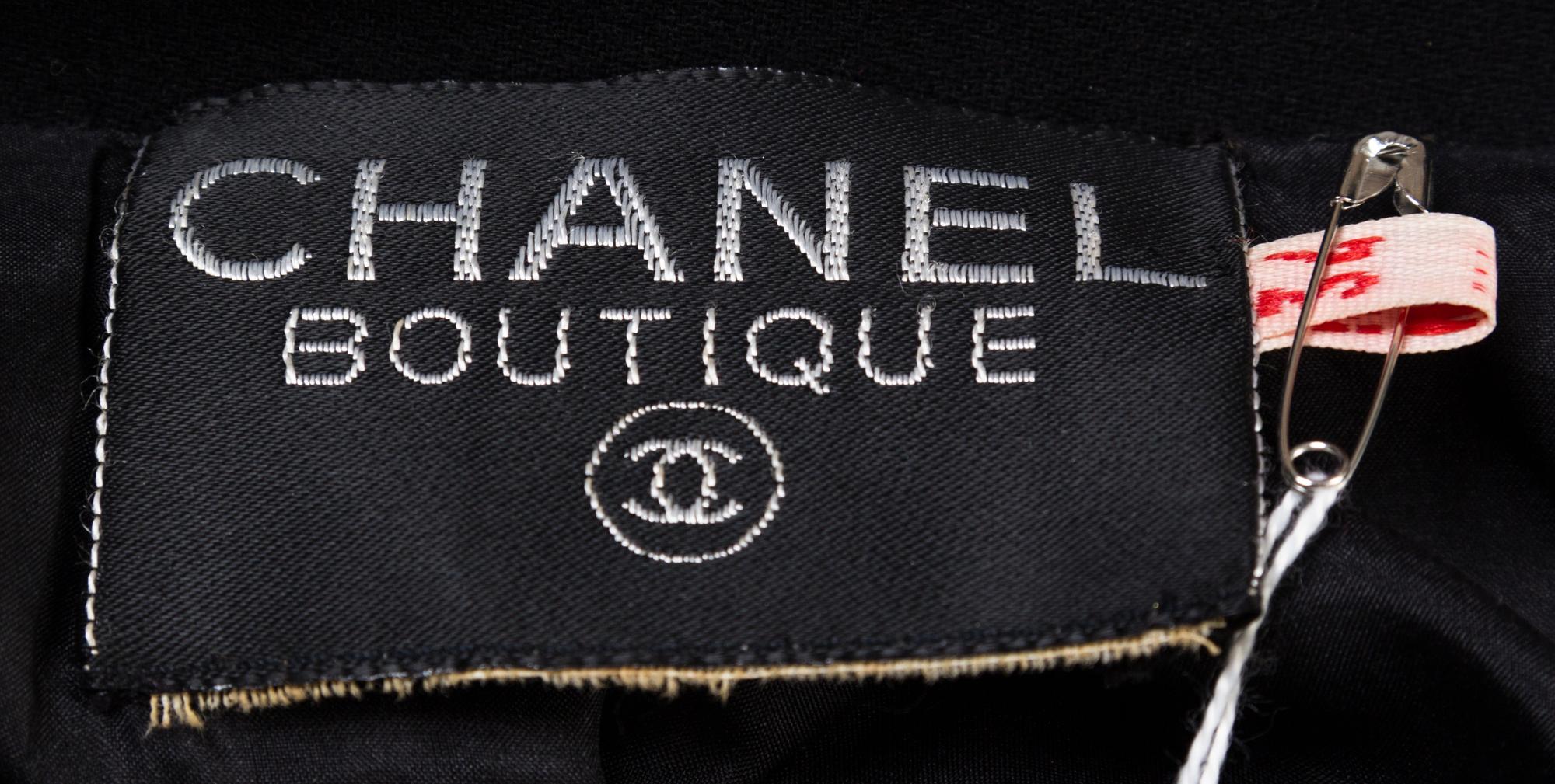 A Chanel Black Wool Double Breasted Coat, Size 34.
