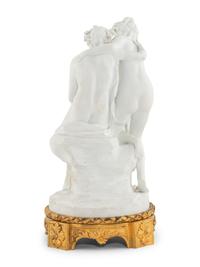 A French Gilt Bronze Mounted Biscuit Porcelain Group