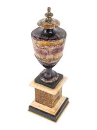 A George III Blue John Covered Urn on Pedestal — Circa 1800