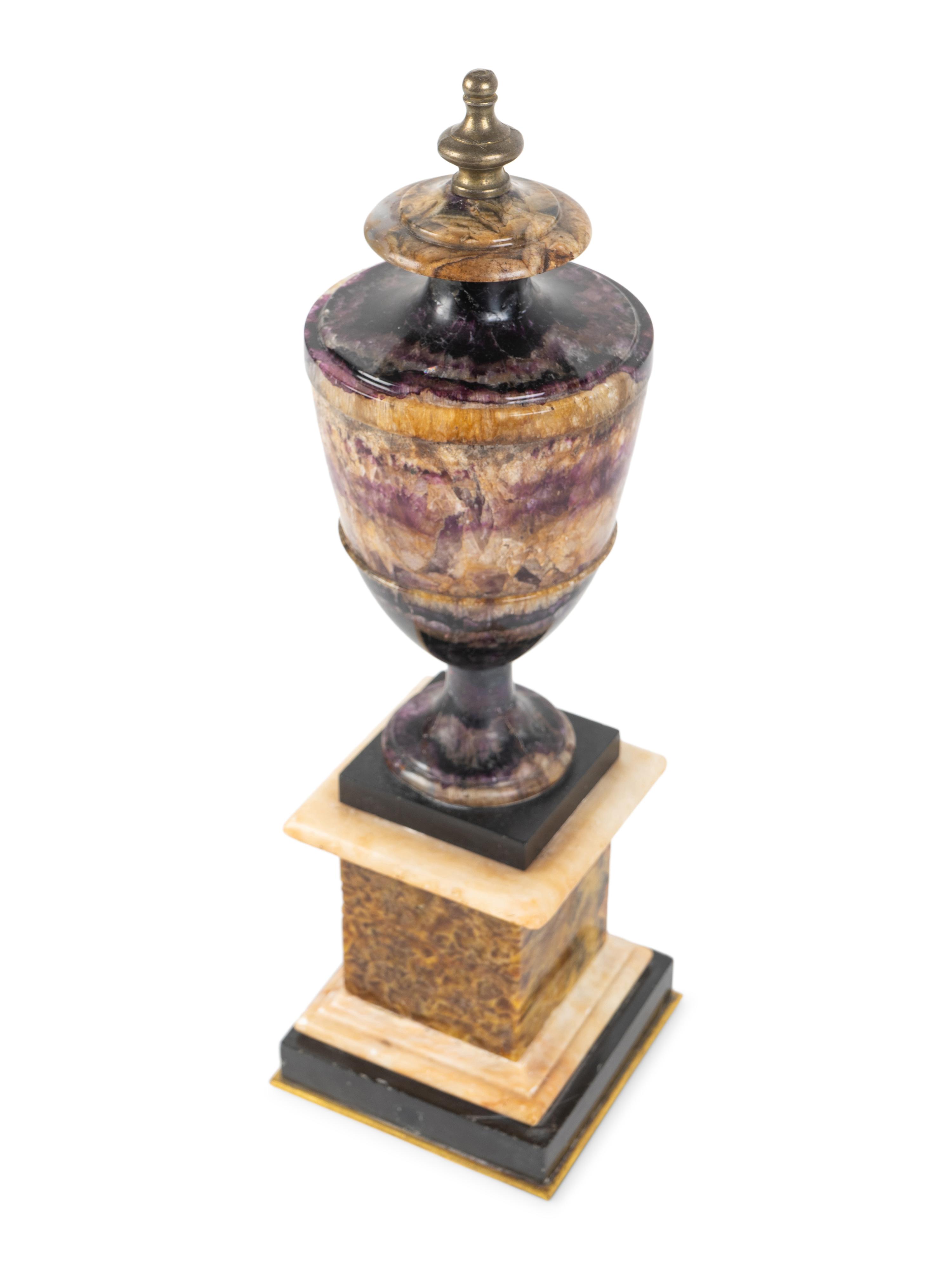 A George III Blue John Covered Urn on Pedestal — Circa 1800