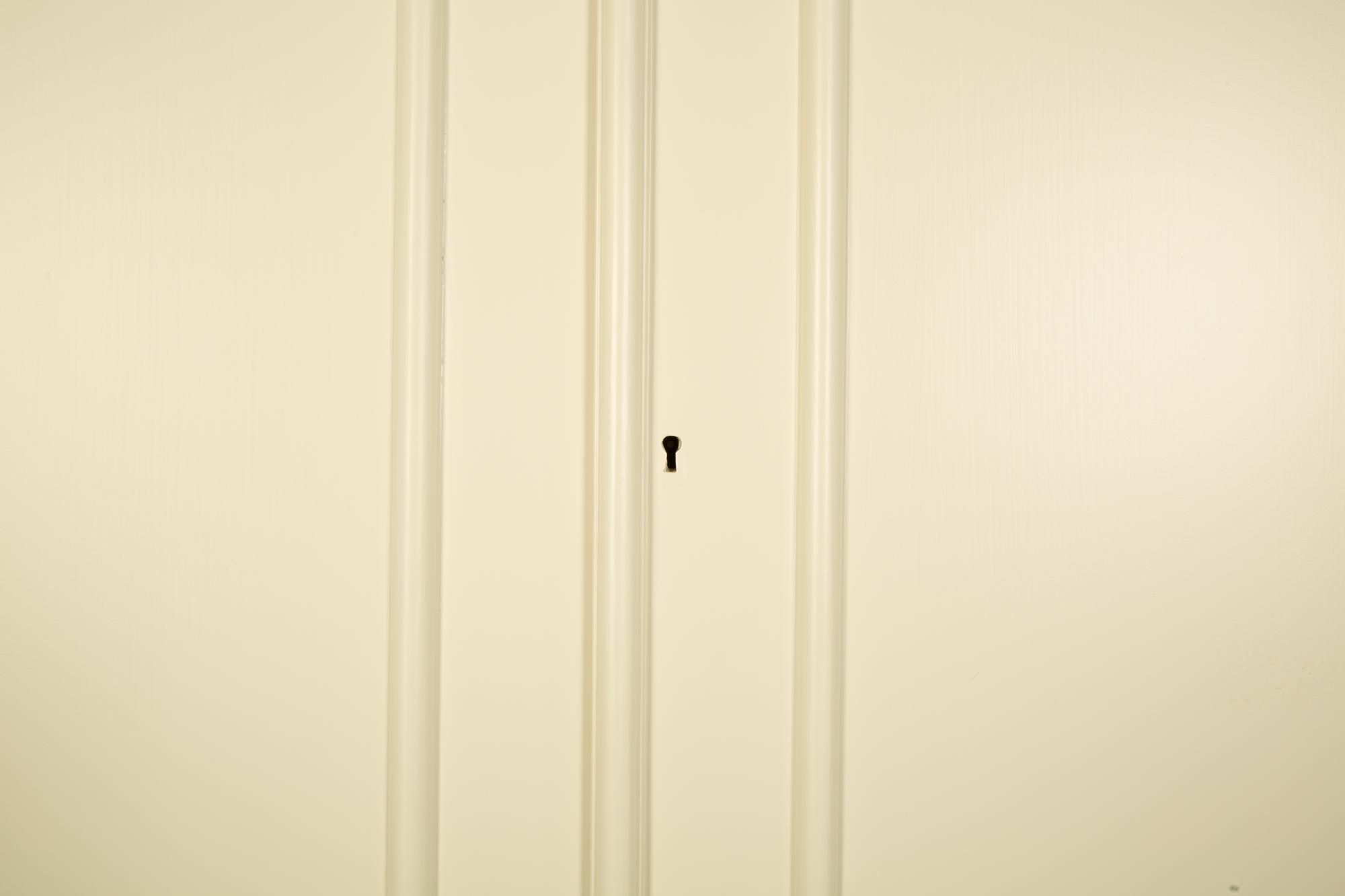 A Pair of Custom Made White Lacquer Four Door Cabinets — 21ST CENTURY