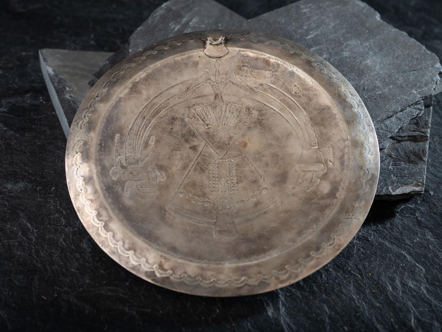 Silver Plaque, with Tipi and Rainbow Guardian