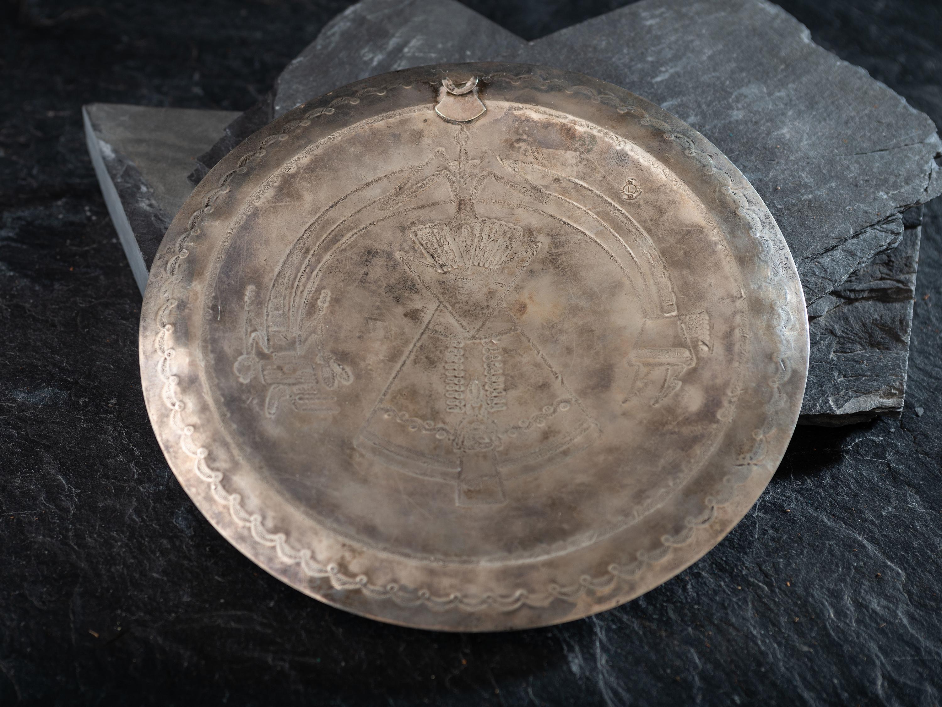 Silver Plaque, with Tipi and Rainbow Guardian